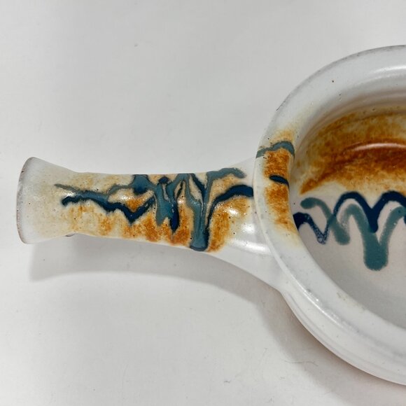 Brenner Tolliver Pottery Handcrafted Stoneware Hollow Handle Soup Bowl White - Picture 10 of 16